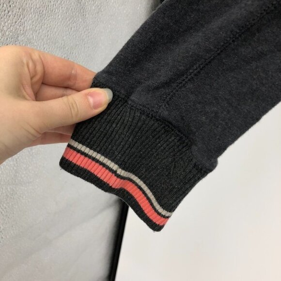 Puma charcoal grey pullover hoodie with through pocket hot pink accents S - Picture 8 of 13